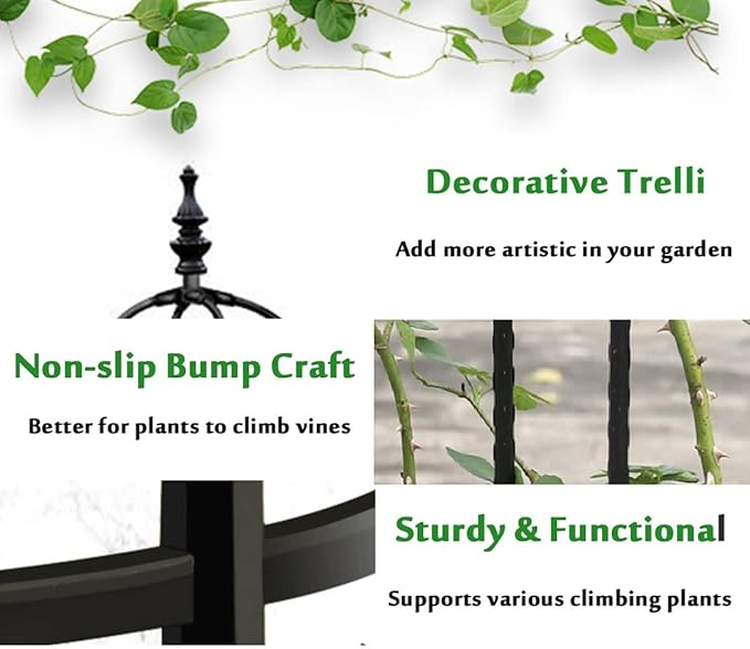 Tower Garden Trellis Obelisk Plant Support Plastic Coated for Outdoor Indoor Potted Plants Tomato Rose5ft Tall Rose Garden Trellis Black 1pc