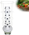 Polytunnel Tower Systems Hydroponics Growing Systems Vertical Tower Automated Indoor Tower Garden with LED Grow Lights Herb Garden B(28Pots)