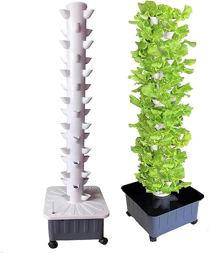 Hydroponic Kits Vertical Aeroponic Tower Garden for Growing Herbs Fruits and Vegetables - (one Pack) Beginner Hydroponics System