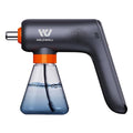 Cordless Electric Disinfection Fogger Detachable Stainless Steel Nozzle 3-Gear Adj 14.2oz Sanitizer Atomizer Blue Light Nano Spray Gun for Place Cleaning/High-Touch Item Contactless Sanitization