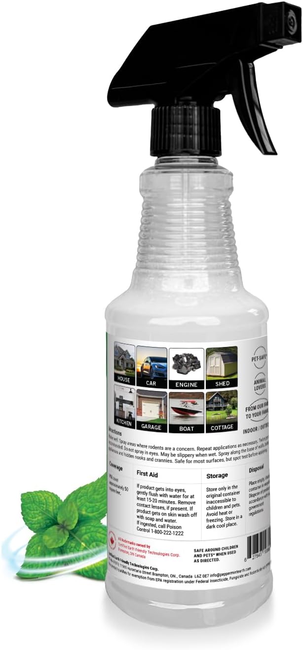 16 Oz Peppermint Oil Rodent Repellent Spray 2-Pack