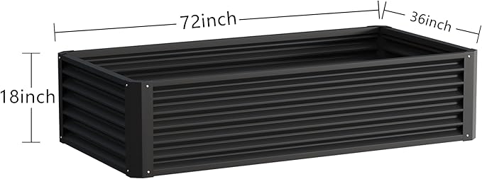 8x4x3ft Rectangular Galvanized Raised GBeds 36 Tall Large Capacity Metal Planter Box for Outdoor Gardening Vegetables Deep Raised Bed with Easy Planting and Installation