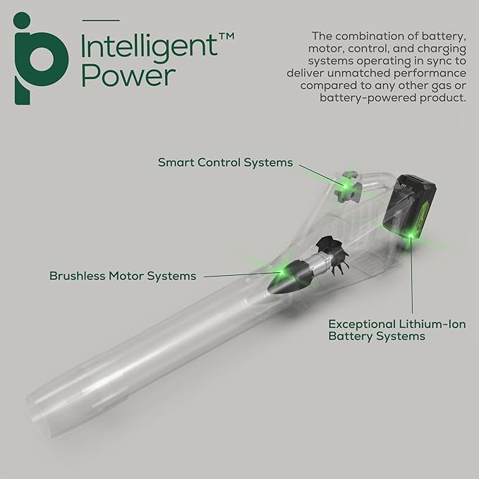 Greenworks 24V (110 MPH / 450 CFM / 200+ Compatible Tools) Cordless Brushless Axial Leaf Blower 4.0Ah Battery and Charger Included