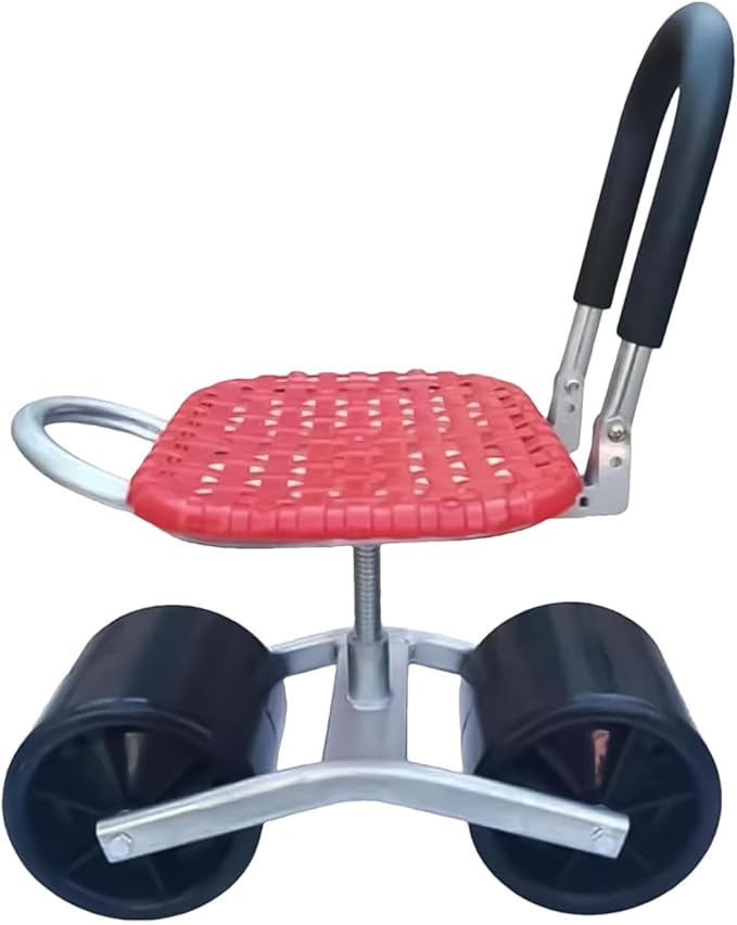 Swivel Garden Stool - Adjustable Height Rolling Seat with Wheels Mobile Harvesting Cart Chair Perfect Gardening Aid &amp Work Bench Tool for Comfort an