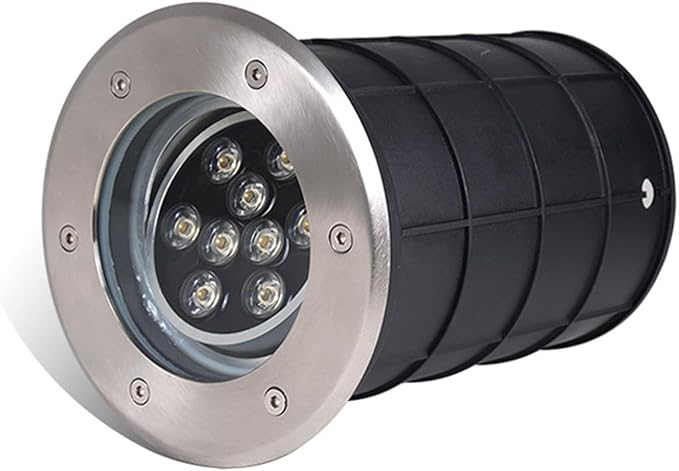 Adjustable Outdoor Recessed Ground Light - Waterproof LED Spotlight for Garden Driveway and Deck - IP65 Rating Embedded Design Available in Red (12W) and Purple (5W)