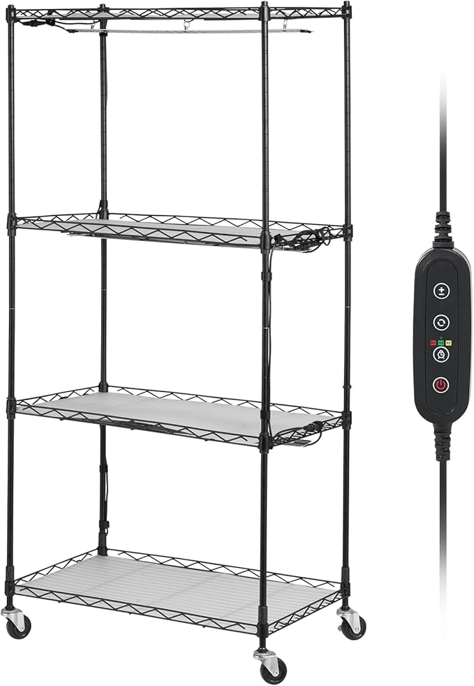 VEVOR Plant Stand with Grow Light 4-Tier Plant Shelfwith 45W Full Spectrum LED 3 Mode Plant Light with Timer and Wheel for Seed Starting Metal Plant Rack for Indoor Plants