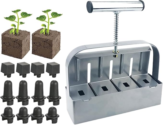 Manual Soil Compactor – 2 Inch Soil Clod Maker Gardening and Planting Tool with Non Slip Comfortable Handles | Ideal for Seedling Trays Transplanting and Greenhouse Cultivation