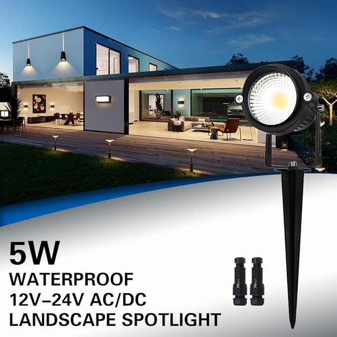 EAGLOD 5W Spot Lights Outdoor 5000K Daylight White Flag Pole Light 12V~24V AC/DC LED Landscape Spotlights Waterproof Low Voltage Landscape Lighting for Yar (10)