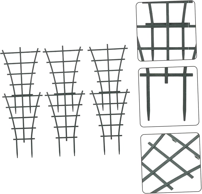 12pcs Elegant Garden Trellis Plastic Climbing Frame for Outdoor Plant Staking DIY Flower Rack