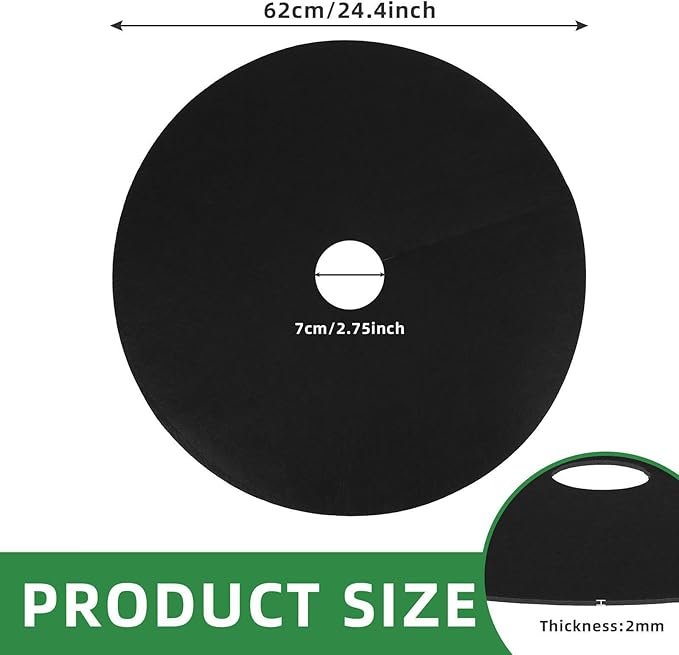 misppro 10 Pieces Tree Mulch Ring Weed Barrier Mat for Gardening and Landscaping Reusable Weed Preventer Protector Mat Black 24.41 Inch Diameter
