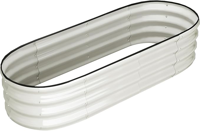2-Pack Galvanized Steel Raised Garden Beds 4.5x2x1ft Large Oval Metal Planter Boxes - Corrosion Resistant Outdoor Garden Bed with Open Bottom for Vegetables Flowers &amp Herbs (Sturdy &amp Easy As