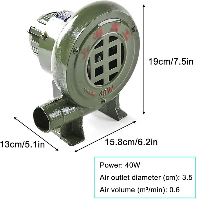 110V/220V Mini Blacksmith Forges Blower Centrifugal Barbecues Blower Electric Blacksmith Forge Blower Bounce House Blower Coal Forge Air Blower Cooking BBQ Air Blower with Governor(40W)