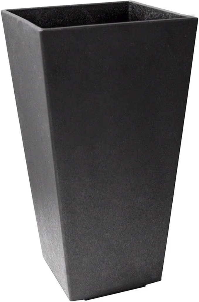 Tierra Verde 2-Pack Indoor &amp Outdoor Self-Watering Square Planters Medium Sonata Black - Planter Containers for Plants and Flowers - Gardening and Landscaping Accessories