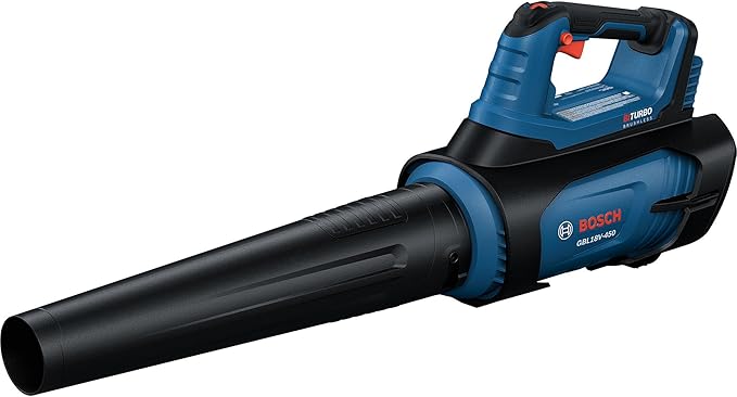 BOSCH GBL18V-450N 18V Brushless Cordless Leaf Blower 450 CFM Jobsite Air Broom for Workshop &amp Yard Cleanup (Bare Tool)