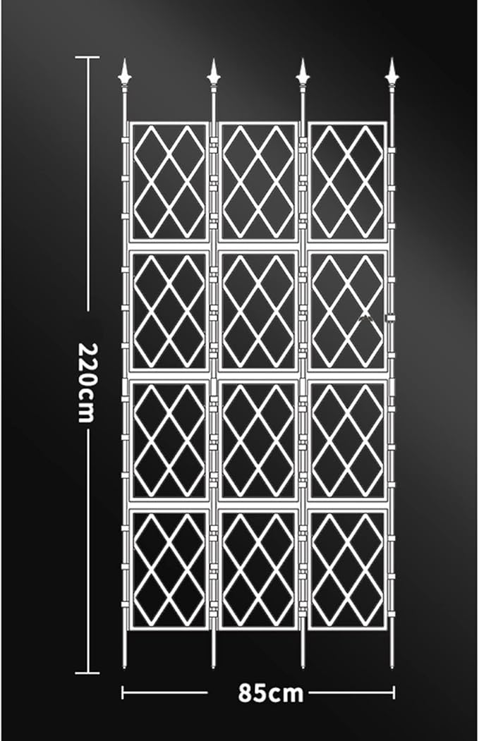 Foldable Garden Trellis For Climbing Plants Outdoor And Indoor DIY Garden Plant Support Metal Trellis Wall White Decorative Fences Flower Support Frame For Vines Climbing Plants Vegetables ( Siz