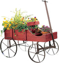 Collections Etc Amish Wagon Decorative Indoor/Outdoor Garden Backyard Planter Red