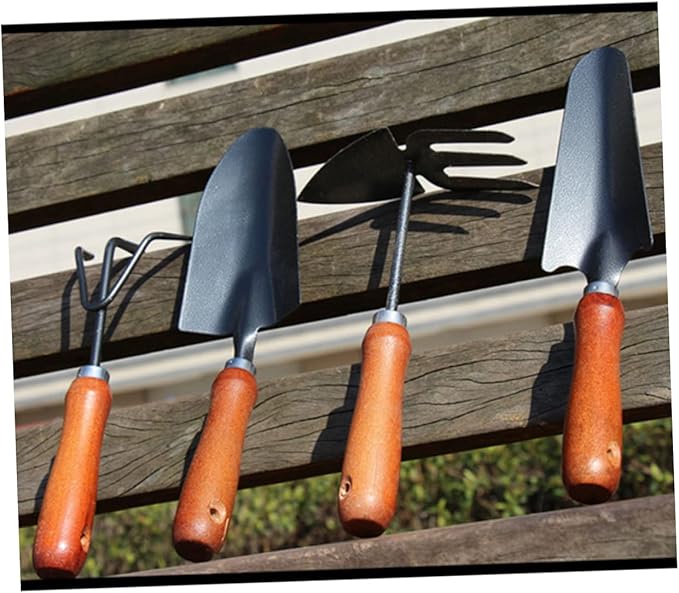 UPKOCH 4Pcs Mini Garden Tools Set Thicken Iron Shovel Varnish Spade for Planting Lightweight Design for Gardening Enthusiasts for Cultivating Weeding