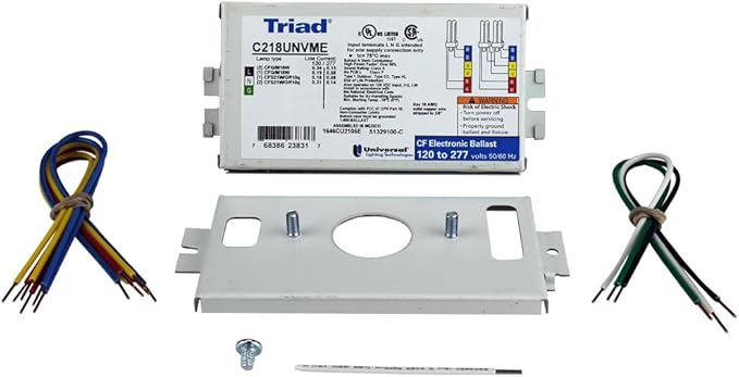 Universal C218UNVME - 2 Lamp - 18 Watt CFL Ballast - 120/277 Volt - Programmed Start - 1.05 Ballast Factor
