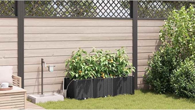 Garden Black Steel Raised Garden Bed 120 x 40 x 37.5 cm Outdoor Planter Box for Flowers Herbs Vegetables UV Resistant