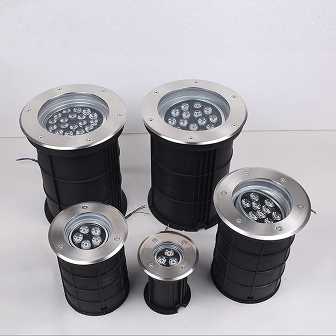 Adjustable Angle LED Underground Lights - IP65 Waterproof Landscape Spotlights for Gardens Driveways Decks and Steps - Available in Warm Light 12W and 3W (AC85-265V)