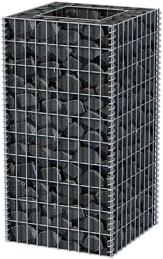 Gabion Raised Bed Silver Galvanized Steel 19.7x19.7x39.4 inch Cubic Metal Planter for Outdoor Plants Durable Garden Bed