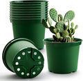 3 Gallon Plastic Nursery Pots 10 Inch Round Plant Pots with Drainage Holes 10 Pack Planting Pot for Outdoor Indoor Plants Gardening Gifts for Women Green
