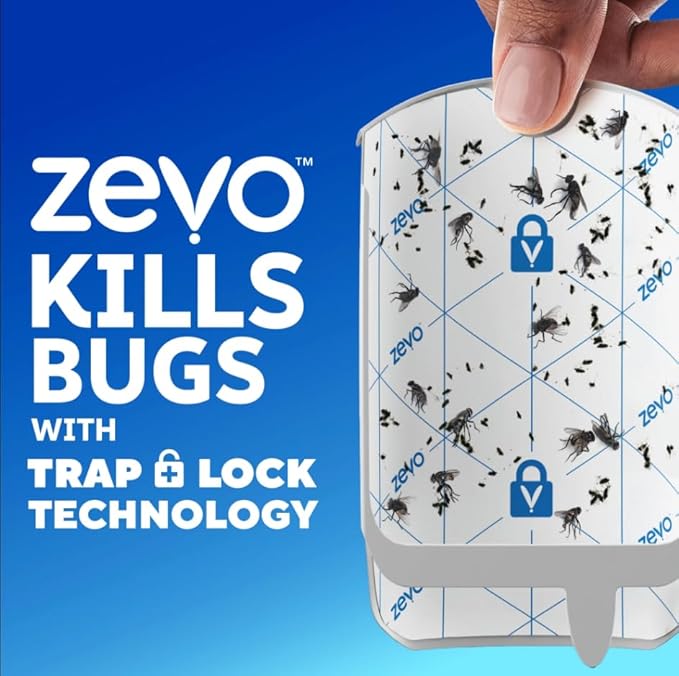 Zevo Flying Insect Trap Replacement Cartridges 4 Count Official Zevo Refills for Plug-in Trap Device