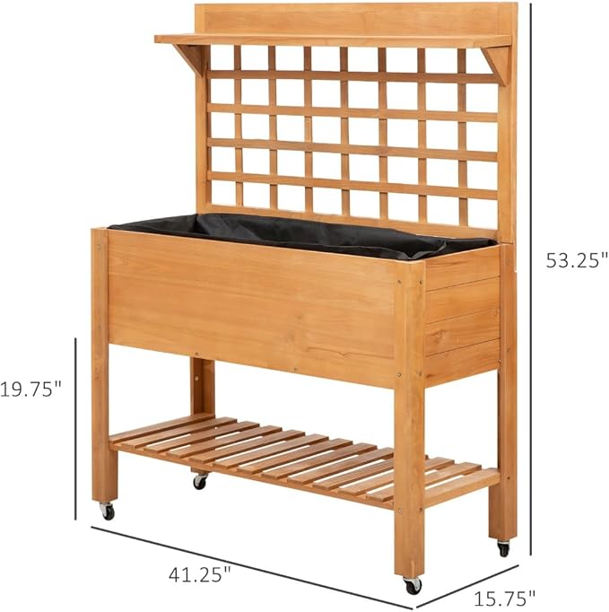 Elevated GRaised Bed Solid Wood Planter Flower Herb Boxes