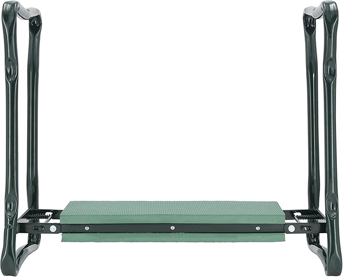 Garden Kneeler and Seat Foldable Stool with Foam Pad Sturdy and Lightweight Bench Green