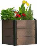 GarveeHome Wood-Look Raised Garden Bed – Large Tall Outdoor Planter Box for Vegetables Herbs Flowers – Durable Composite Deep Root Design for Patio Balcony Backyard