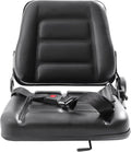 Universal Forklift Seat Forklift Seat with Ordinary Safety Belt &amp Adjustable Backrest Foldable Lawn Mower Seat with Pre-Drilled Holes for Garden Excavator Bulldozer Trencher (B)