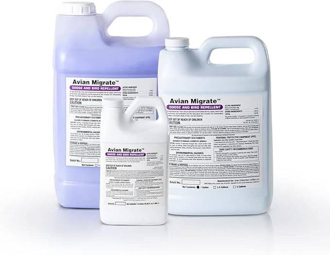 Goose Deterrent Bird Repellent Concentrate Geese Repellent Non-Toxic Removes Geese from Yards Parks Beaches Ponds and Ground Made in The USA (1/2 Gallon)