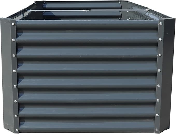 findmall 6x3x2Ft Raised Garden Bed Gray Volume 269 Gallons Electro Galvanized Steel Sheet Flower Box for Flowers and Greenery Gardening Planting Vegetable Cultivatio