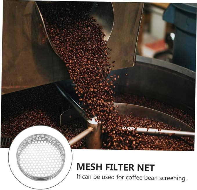 Sosoport 2pcs Round Soil Sifter Garden Soil Sifter Stainless Steel Sifting Pan Mesh Sieves for Rocks and Lawn