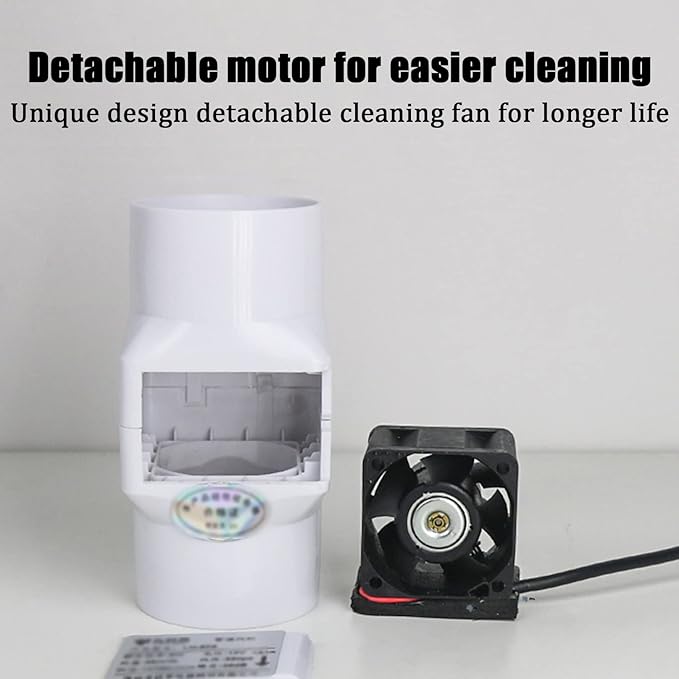 2” Duct Ventilation Fan 50mm with 32mm PVC Pipe Interface 22 CFM Inline Exhaust Booster 6W 12V Air Circulation Vent Blower for Greenhouse