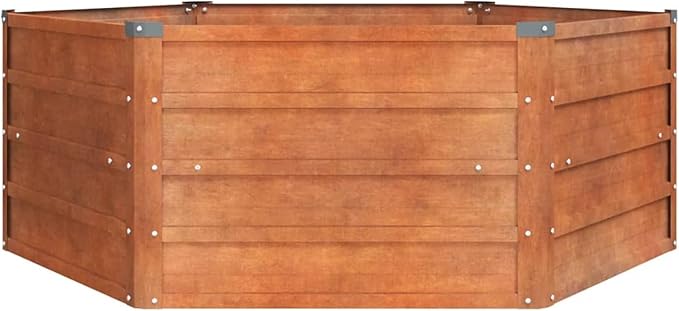 Raised Garden Bed Rust 129 x 129 x 45 cm Corten Steel Raised Garden Bed in Metal Outdoor Plant Holder for Flowers and Herbs
