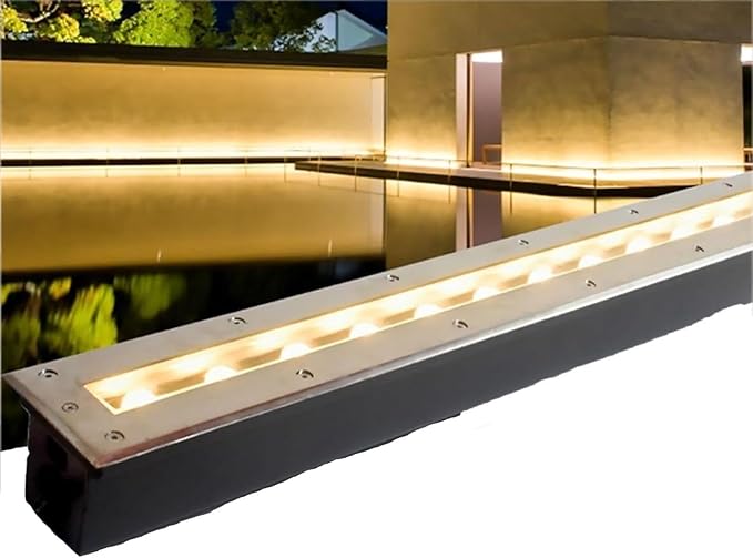 Ground LED Landscape Lights Recessed Outdoor Buried Lamp AC85-265V Low Voltage Garden Floor Light IP65 Waterproof Rectangle Downlight(Blue5w)