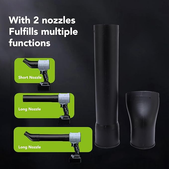 Hilitand Leaf Blower Nozzle Handheld Blower Nozzle Flat End Nozzle for Tight Spaces with 1-Click Installation Compatible with Cordless Handheld Blowers