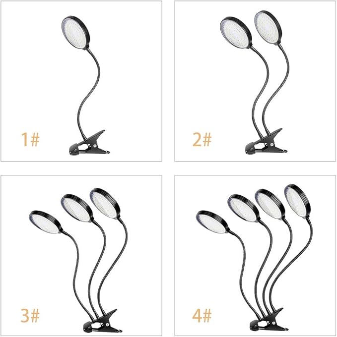 USB Plant Grow Light 78 LEDs Sunlight Full Spectrum Adjustable Desktop Clamp Growing Lamp for Indoor Plants 5 Dimmable Levels 4/8/12H Timer ClipOn Lamp for Easy Fixing on Items 360°Flexible