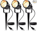 Outdoor Landscape Spotlights 120V LED Spot Light Waterproof for Garden and Yard Up Lighting Warm Light Outdoor Spotlight Accent Lighting Fixture with 5.9 FT Plug Cord 3 Pack