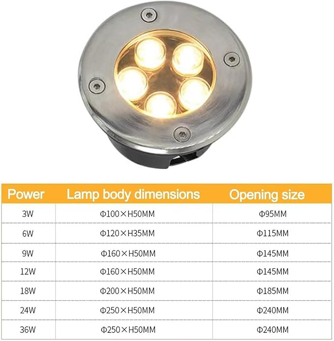 LED Outdoor Recessed Landscape Lights IP67 Waterproof Spotlights DC 24V Ultra-Thin Ground Washers