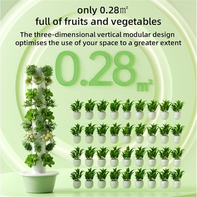 Indoor Smart Hydroponic Vertical Garden Water Circulation Plants Germination Kit with Lighting and Movable Water Tank for Home Indoor Gardening SystemGray6 Levels