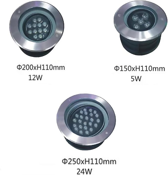 Outdoor Buried Lights - LED Underwater Tlight AC 24V Round 15° Angle Adjustment Pond Spotlight IP68 Waterproof Embedded Submersible Landscape Light Can Be UsYellow-24W