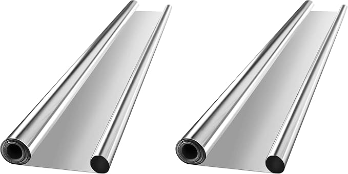 VIVOSUN Highly Reflective Mylar Film Roll 4FT x 50FT for Outdoor Grow Room Indoor Decoration Aluminum Paint Coated 2 Mil Silver (Pack of 2)