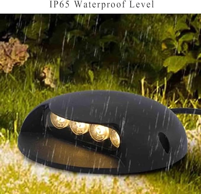 Underground Light LED - IP65 Outdoor Waterproof Spotlight 1 Sides Glow Deck Lights 24V LED Garden Buried Lamp for Patio Pathway Lawn Steps Landscape Lights(Red Light2W-24V)