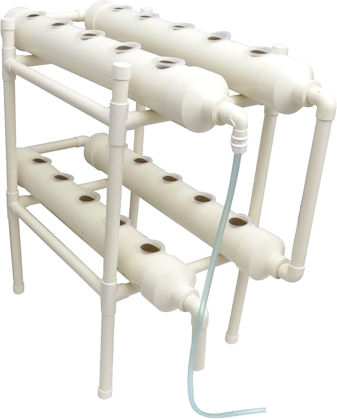 Hydroponic Grow Kit 20 Plant Sites Vegetables Hydroponics Growing System Food-Grade PVC-U Pipes for Fruits Vegetables Herb White(4.3'' Dia Pipes 4 Pipes 2 Layers)
