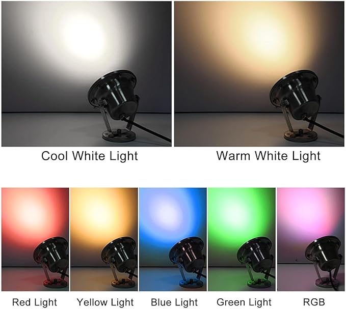 Underwater Light - 12V LED Beam Spotlight Underwater Pond Spotlight Low Voltage Fountain Lighting LED Waterproof IP68 Stainless Steel Underwater Light for Pool Fountain Pond(Blue18W(12v))