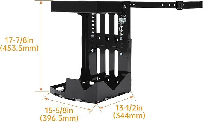 KUAFU Adjustable Blower Rack Trailer Storage Holder W/Lock Compatible with Stihl Echo Husqvarna &amp All Brands Backpack Leaf Blowers - Fit for Open &amp Enclosed Landscape Trailer &amp Truck - Bla