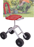 Garden Seat with Wheels Rolling Gardening Stool with Adjustable 360° SwivelFoldable Helperfor Lawn Yard(Red)