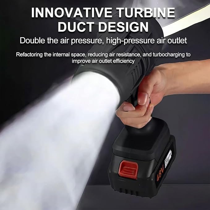 Handheld Blower Handheld Jet Blower 1000g Cordless Leaf Blower 1000g Blowing Force Ultra-Light Ultra-Powerful for Yard/Patio/Car/Lawn Cleaning (#10-1 Battery)